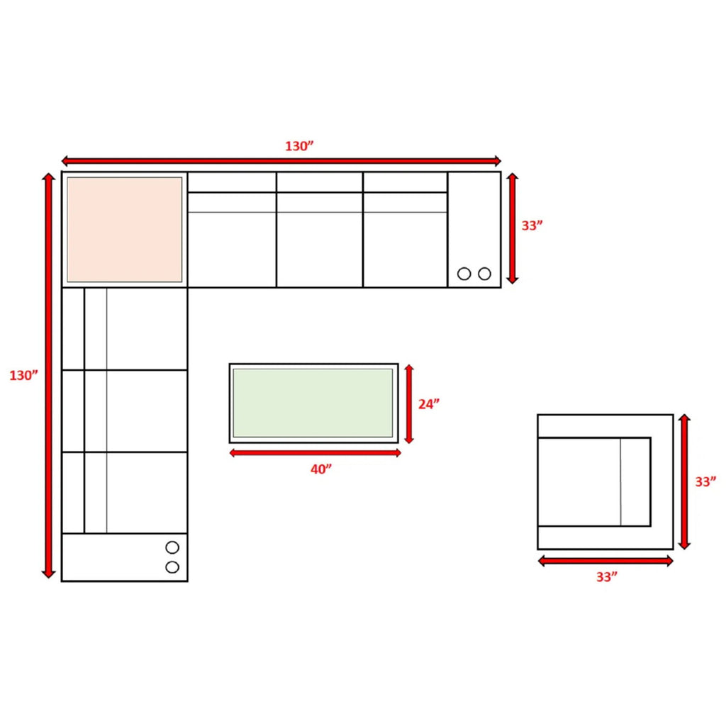 Modern Patio Rattan Sectional Set With Cushions