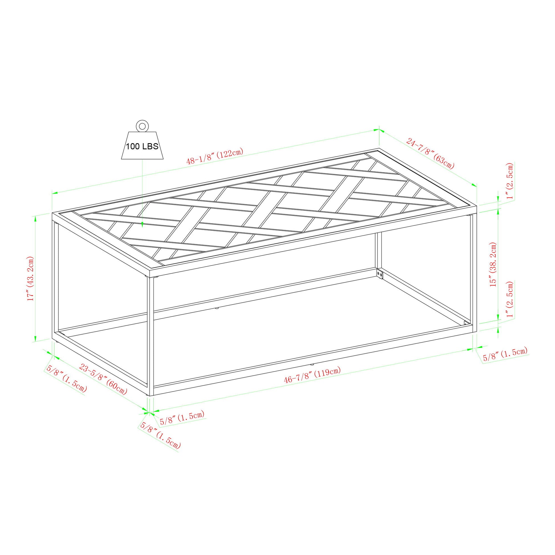 Decorative Parquet Top Rectangle Coffee Table - Parquet Veneer