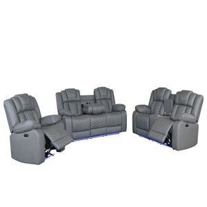 Raize - Power Living Room Set With Storage Console And Cup Holders