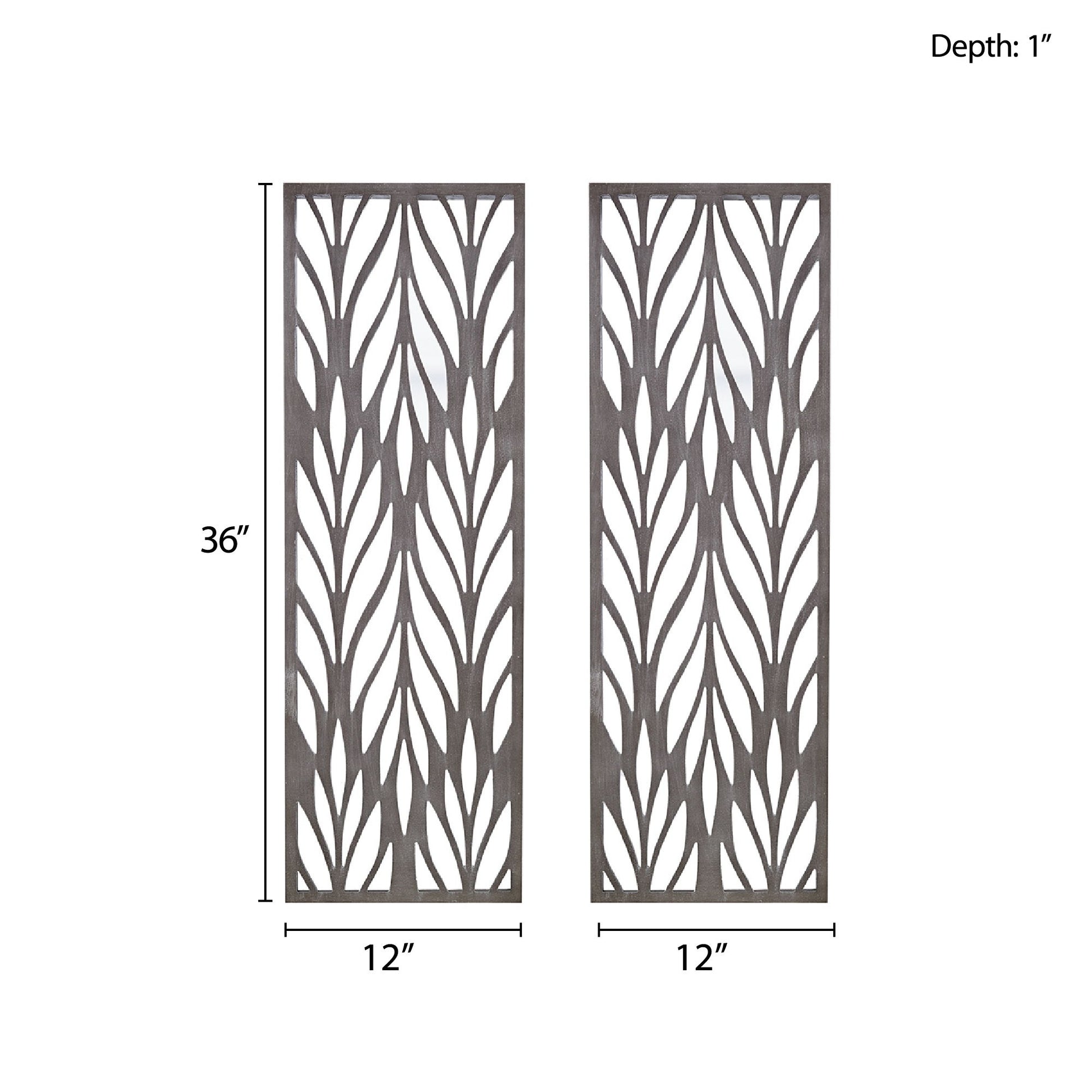 Florian - Carved Wall Panel Decor (Set of 2) - Reclaimed Gray