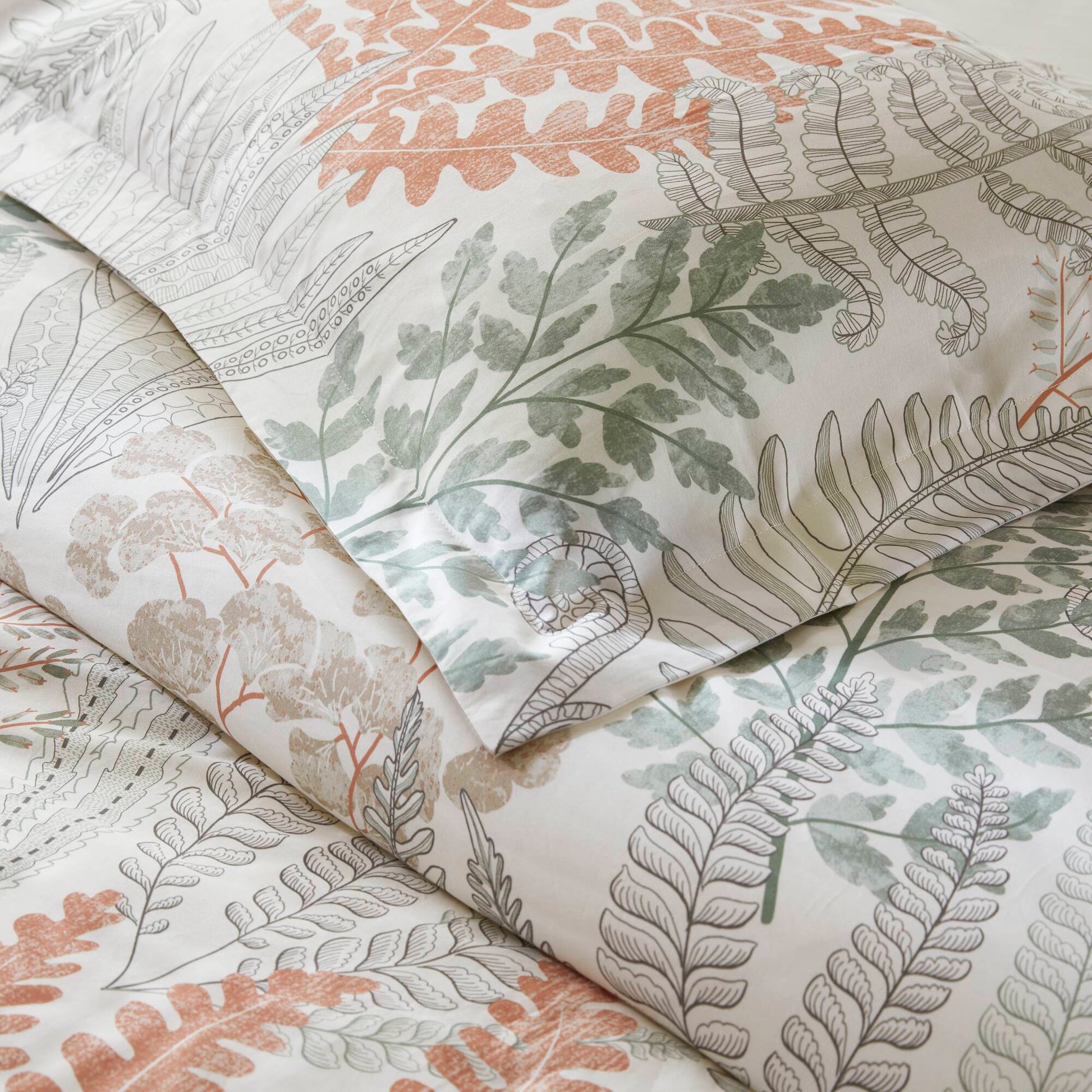Fashion - Full/Queen 100% Sateen Duvet Cover Set - Terracotta/Linen