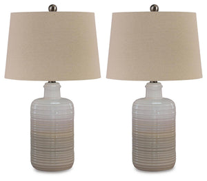 Marnina - Ceramic Table Lamp (Set of 2) - Taupe