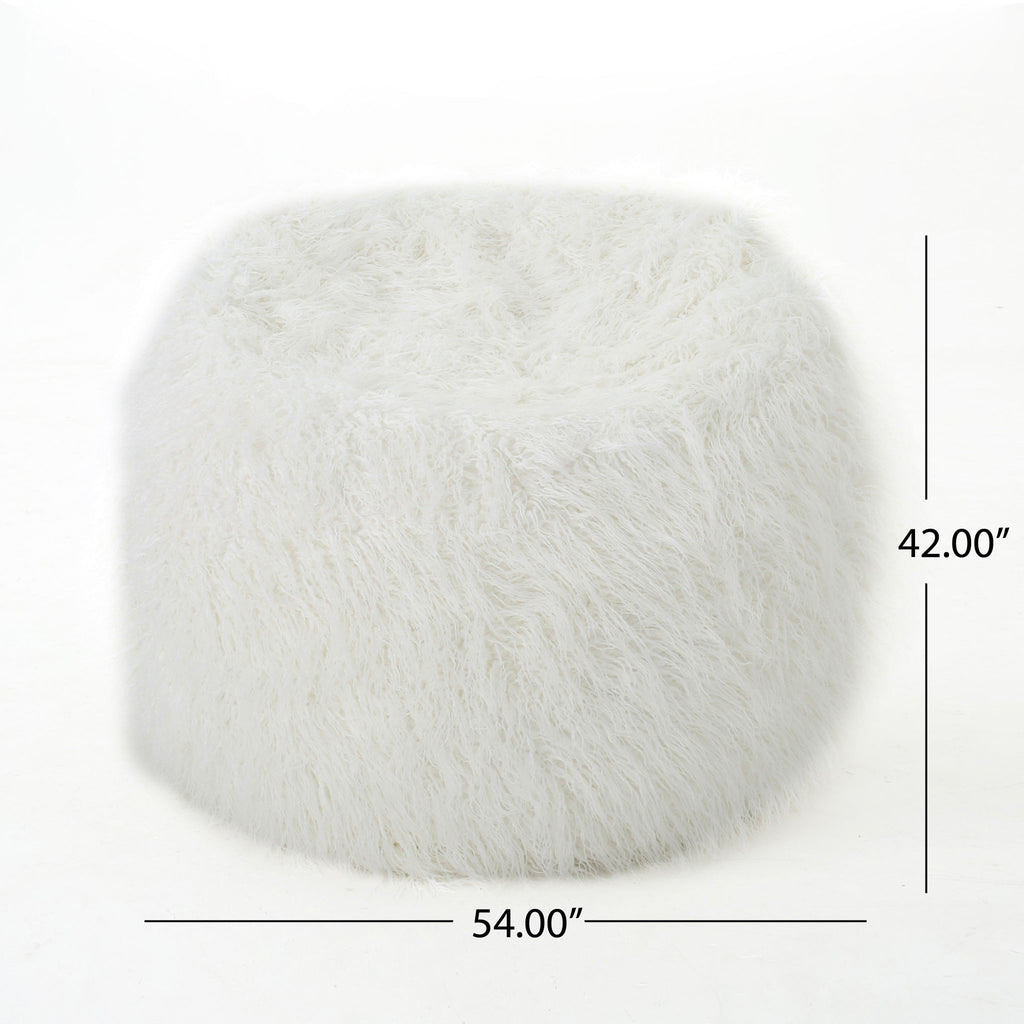 Mahin - Rounded 5 Foot Bean Bag Cozy Modern Design - White