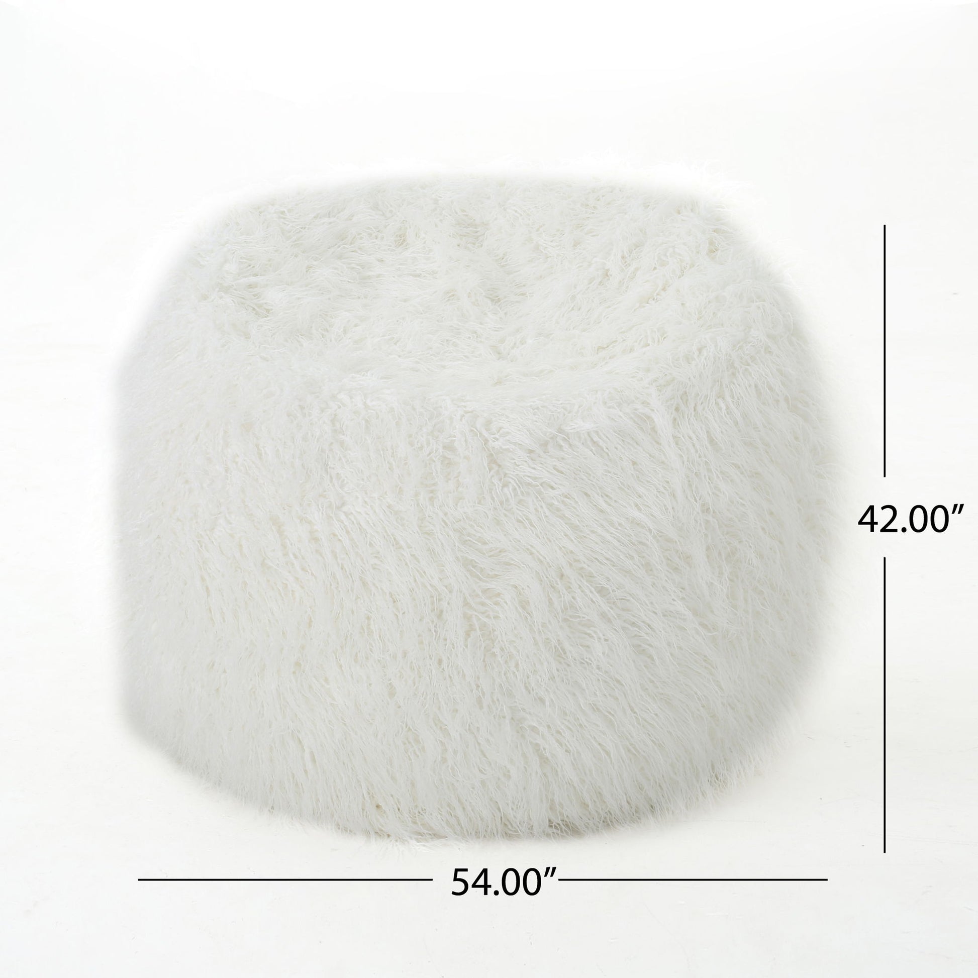 Mahin - Rounded 5 Foot Bean Bag Cozy Modern Design - White