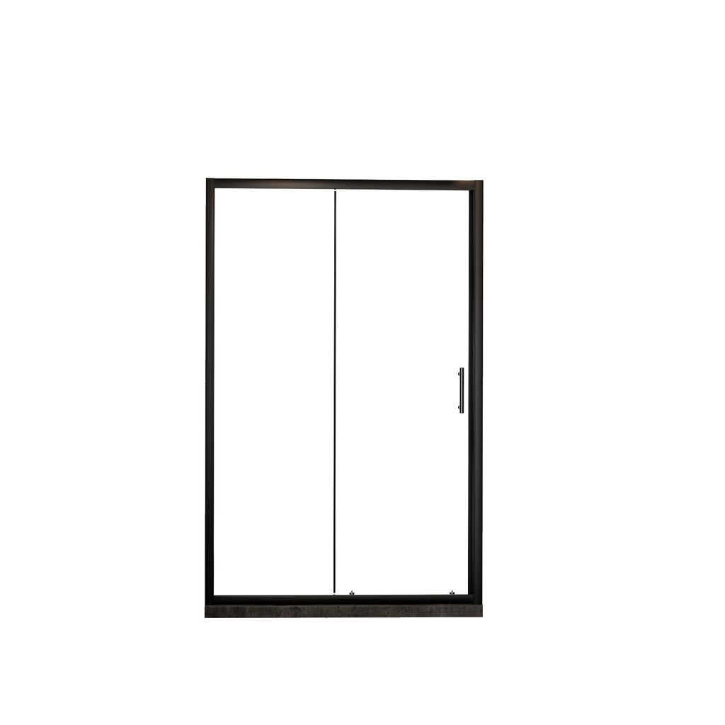 Single Sliding Shower Door, Thick Clear Tempered Glass Shower Door With Stainless Steel Handle