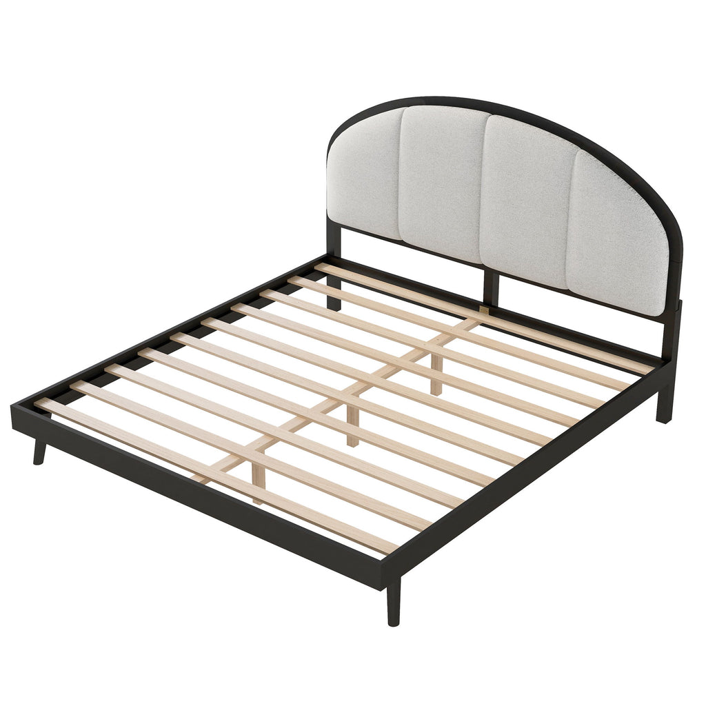 Elegant Modern Upholstered Platform Bed Frame