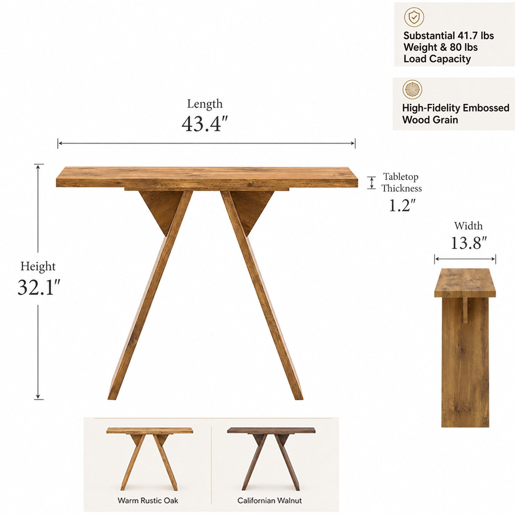 Console Table With V - Shaped Base
