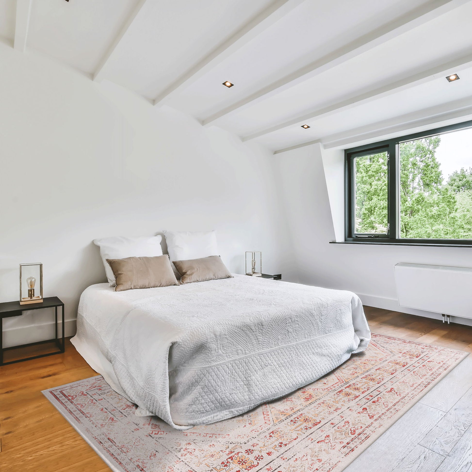 Maval - 6' X 9' Washable Area Rug - Beige