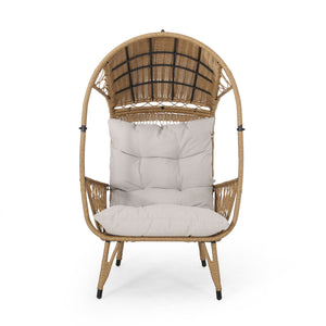Outdoor Wicker Standing Basket Chair With Cushion