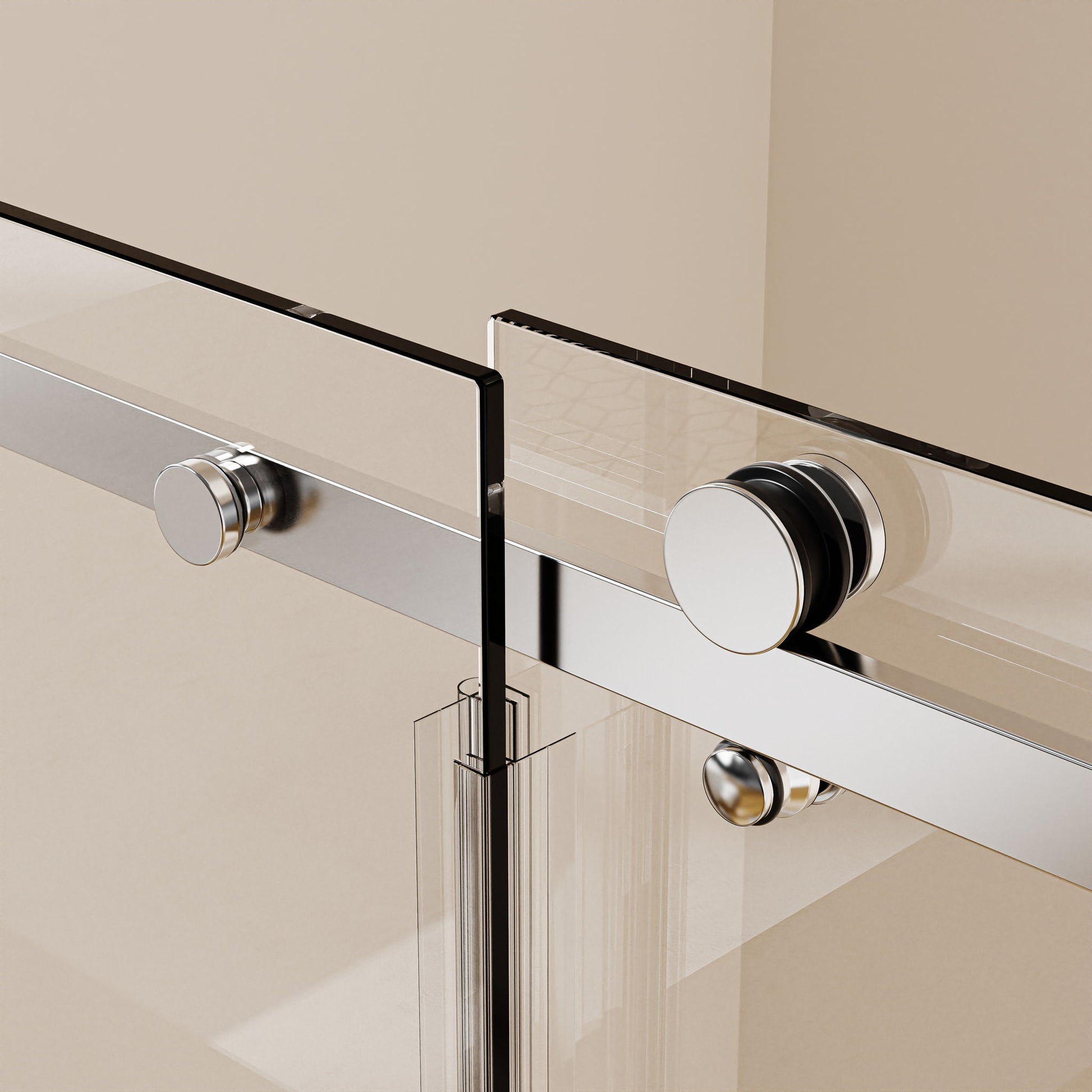 Frameless Single Sliding Shower Door, Sgcc Tempered Glass, Reversible