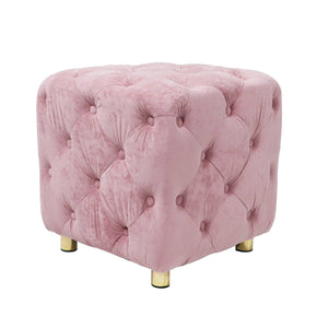 Modern Velvet Upholstered Ottoman, Exquisite Small End Table, Soft Foot Stool, Dressing Makeup Chair, Comfortable Seat For Living Room, Bedroom, Entrance