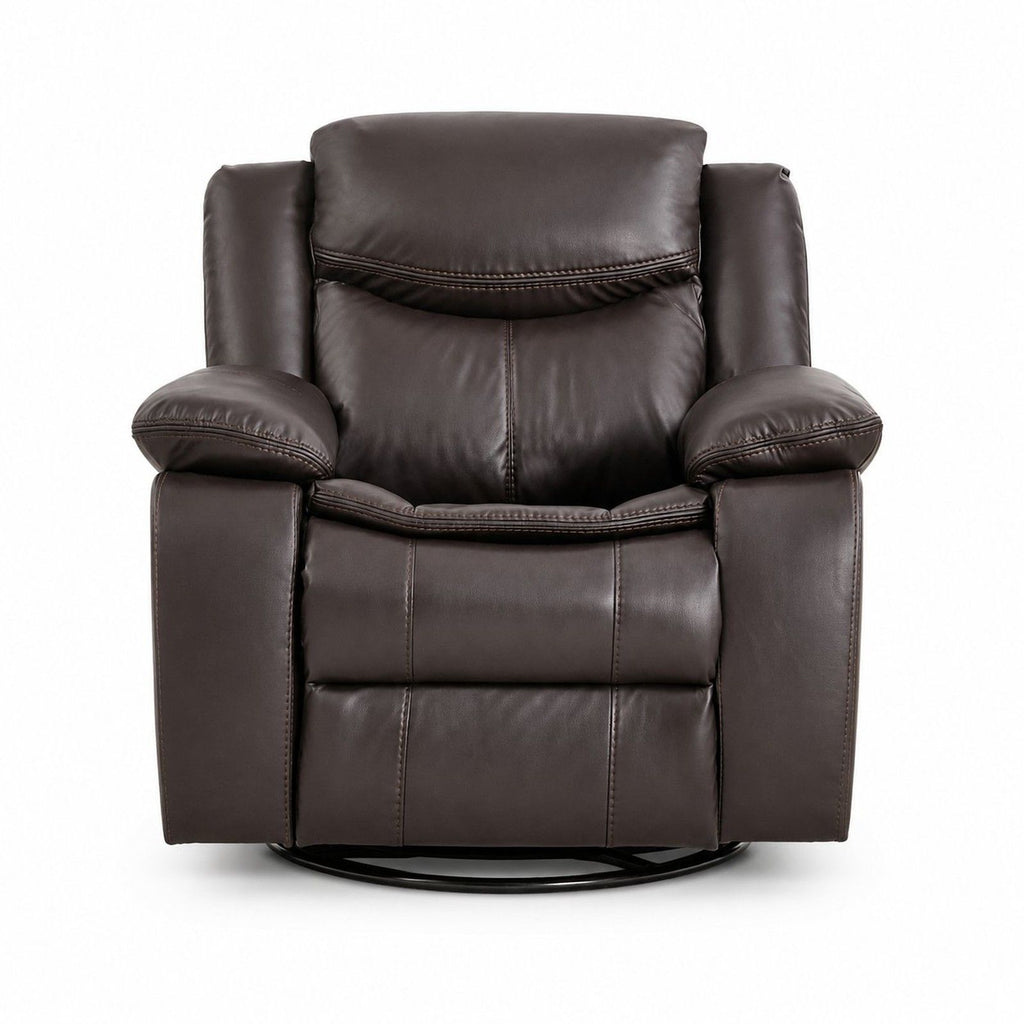 Rocker Recliner Chair With Manual Recline And 360° Swivel Base