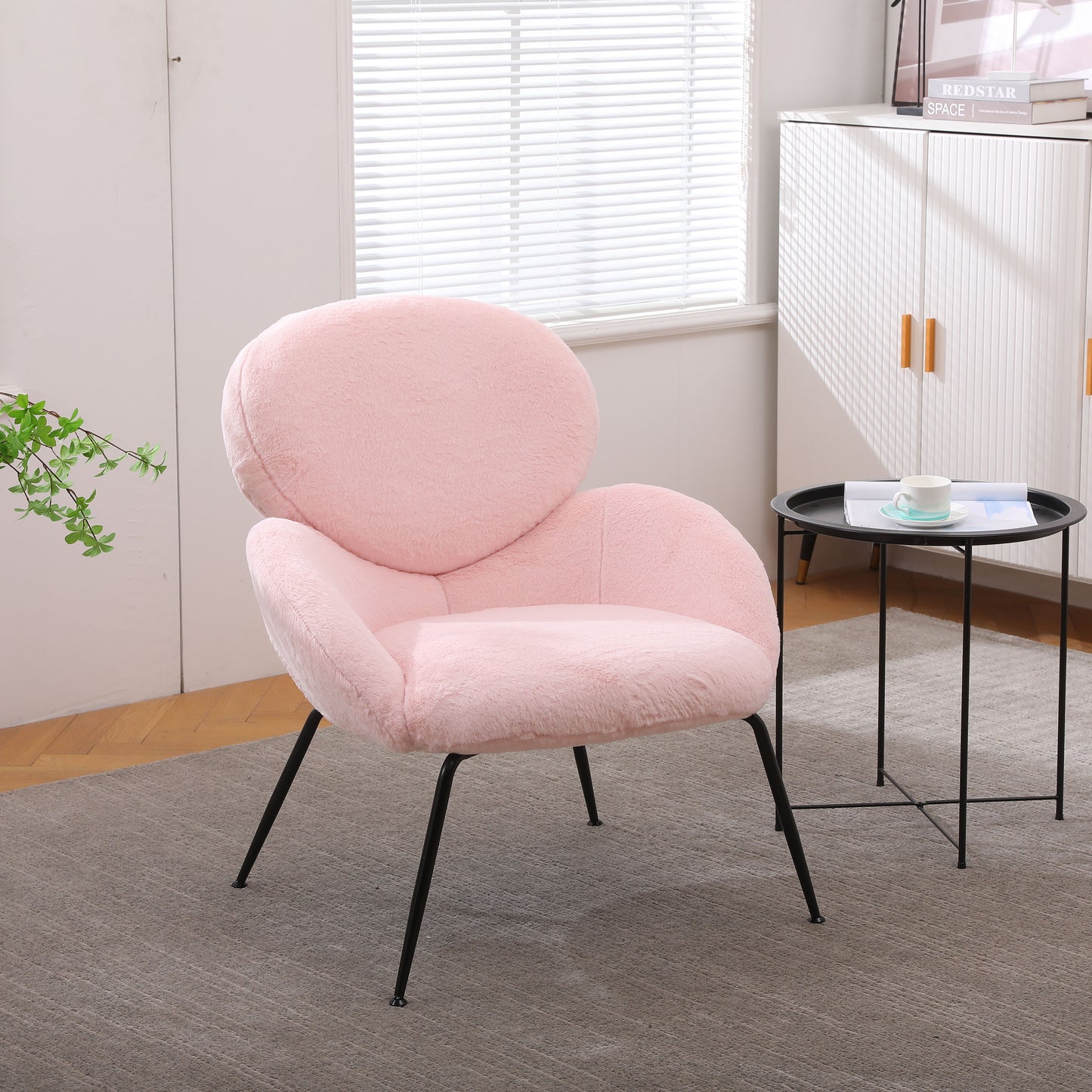 Modern Sherpa Chairs Accent Armchairs For Living Dining Room, Upholstered Chairs With Metal Legs, Comfy And Soft Chairs For Bedroom, Cute Vanity Chairs