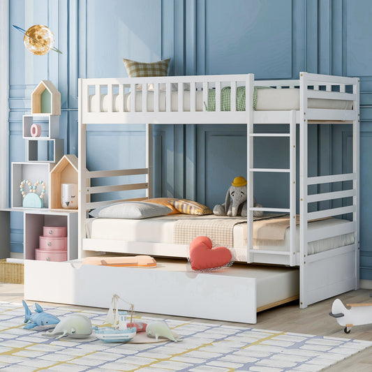 Gewnee - Twin Kids Bunk Bed With Trundle - White