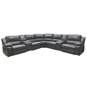 Power Reclining Sectional Sofa With 3 Adjustable Recliners, USB Ports & Cup Holders, Oversized Seating For Living Room - Black