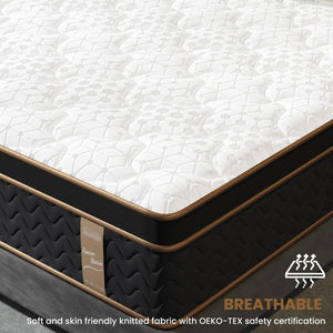 Plush Hybrid Mattresses With Gel Memory Foam, Individual Pocket Spring Motion Isolation Edge Support