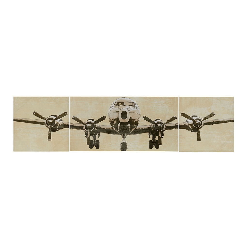 Flight Time - Canvas (Set of 3) - Gray
