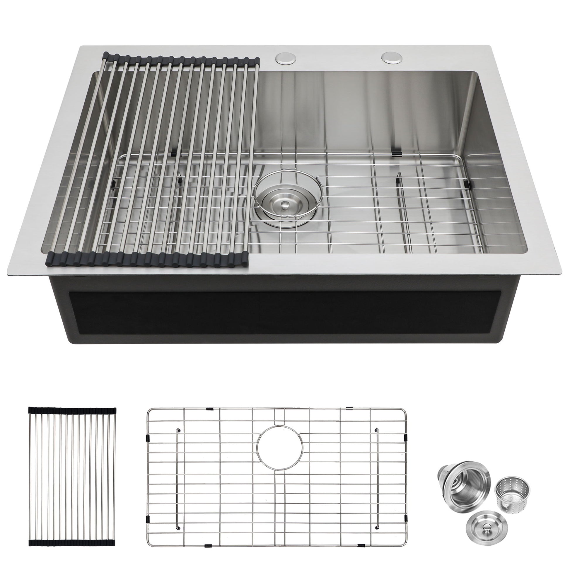 Kitchen Sink Drop In, Stainless Steel Single Bowl, Topmount