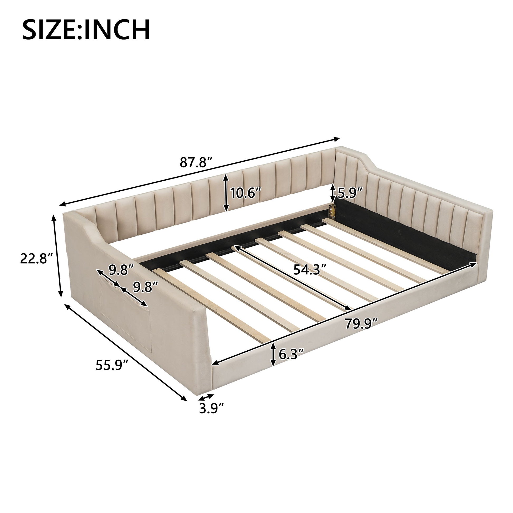 Daybed With Side Storage Pocket