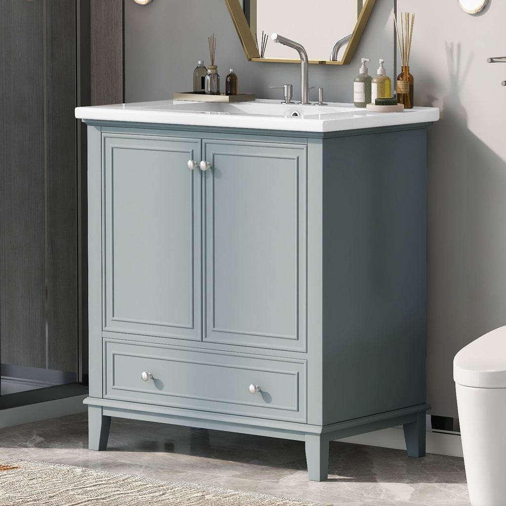 Modern Bathroom Vanity With Sink Combo, Doors And Drawer