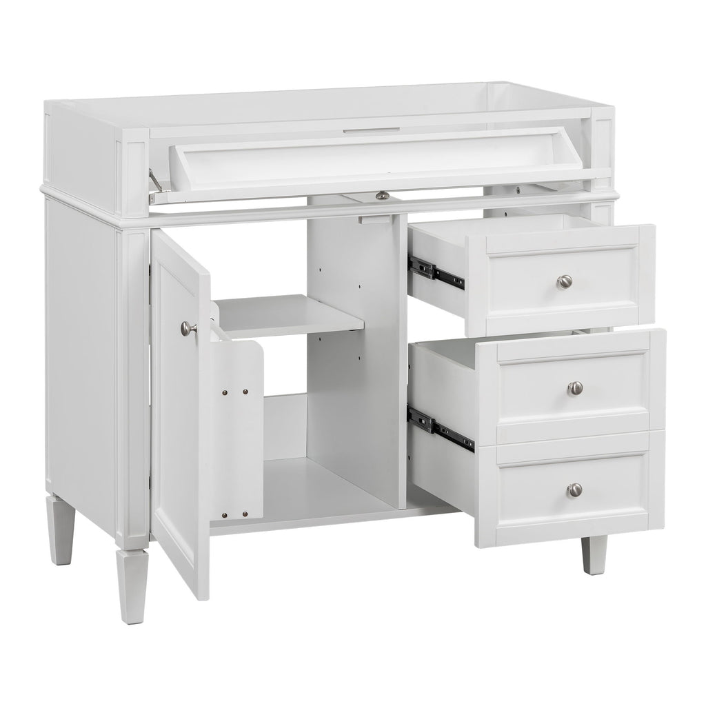 Bathroom Vanity Without Top Sink, Modern Bathroom Storage Cabinet With 2 Drawers And A Tip-Out Drawer