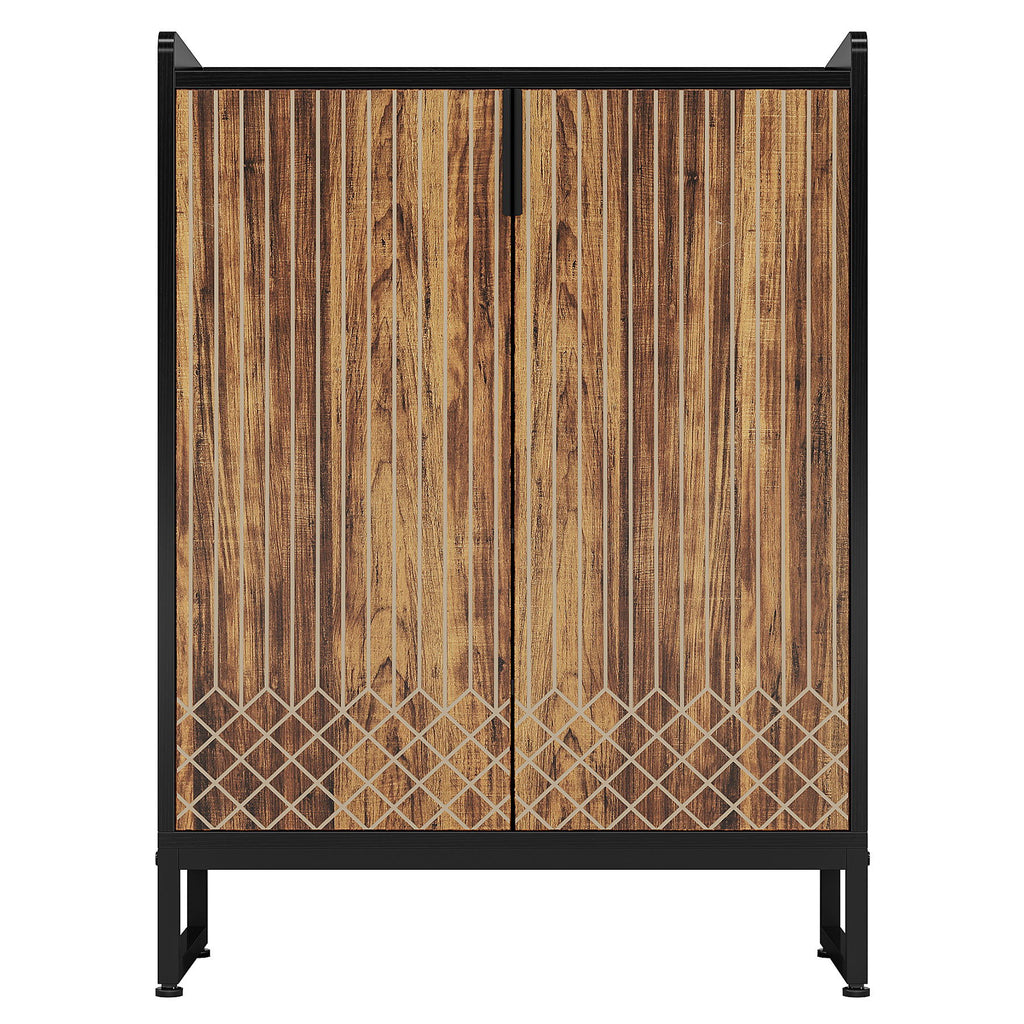 5 Tier Shoe Cabinet With Doors, Compact Entryway Storage Organizer