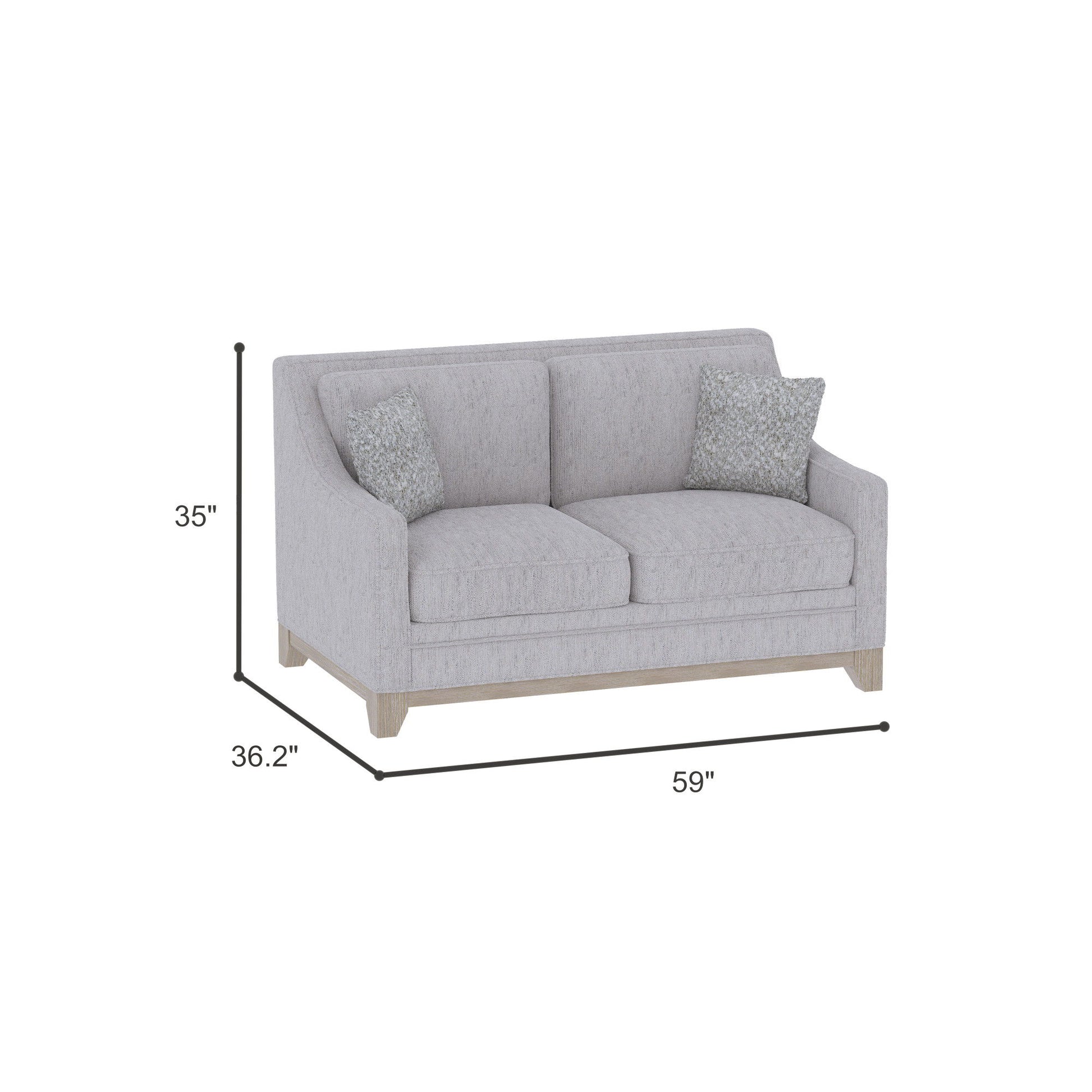 Loveseat With Casual Accent - Gray
