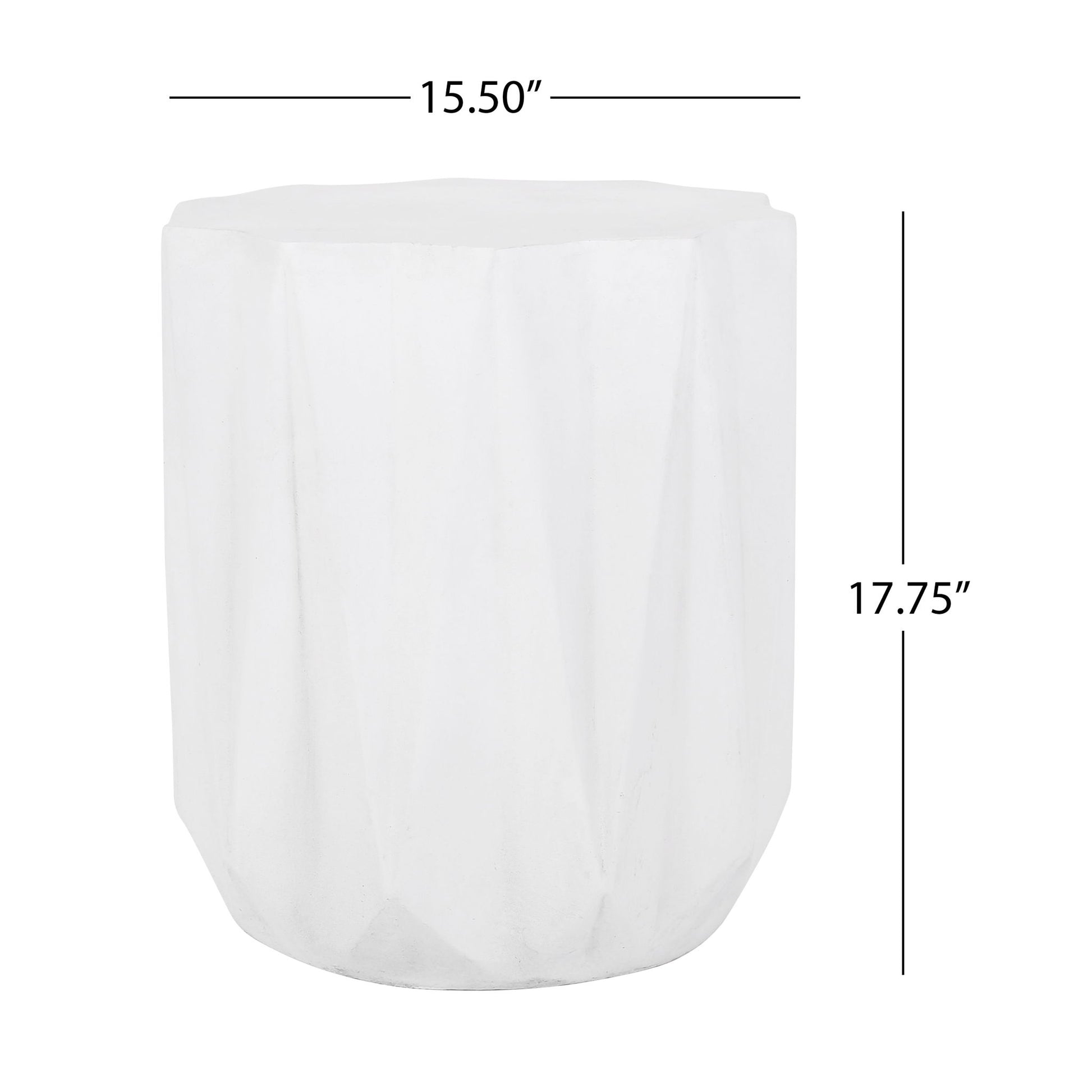 Outdoor Lightweight Concrete Side Table - Antique White