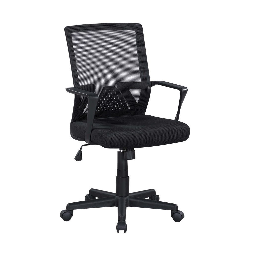 Ergonomic Height Adjustable Office Chair With Armrest - Black