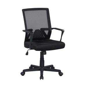 Ergonomic Height Adjustable Office Chair With Armrest - Black