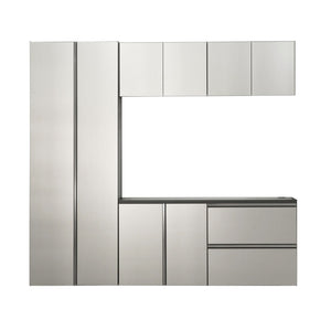 Nova Series - Garage Cabinet Set B With Soft Closing Mechanism - Metallic Gray