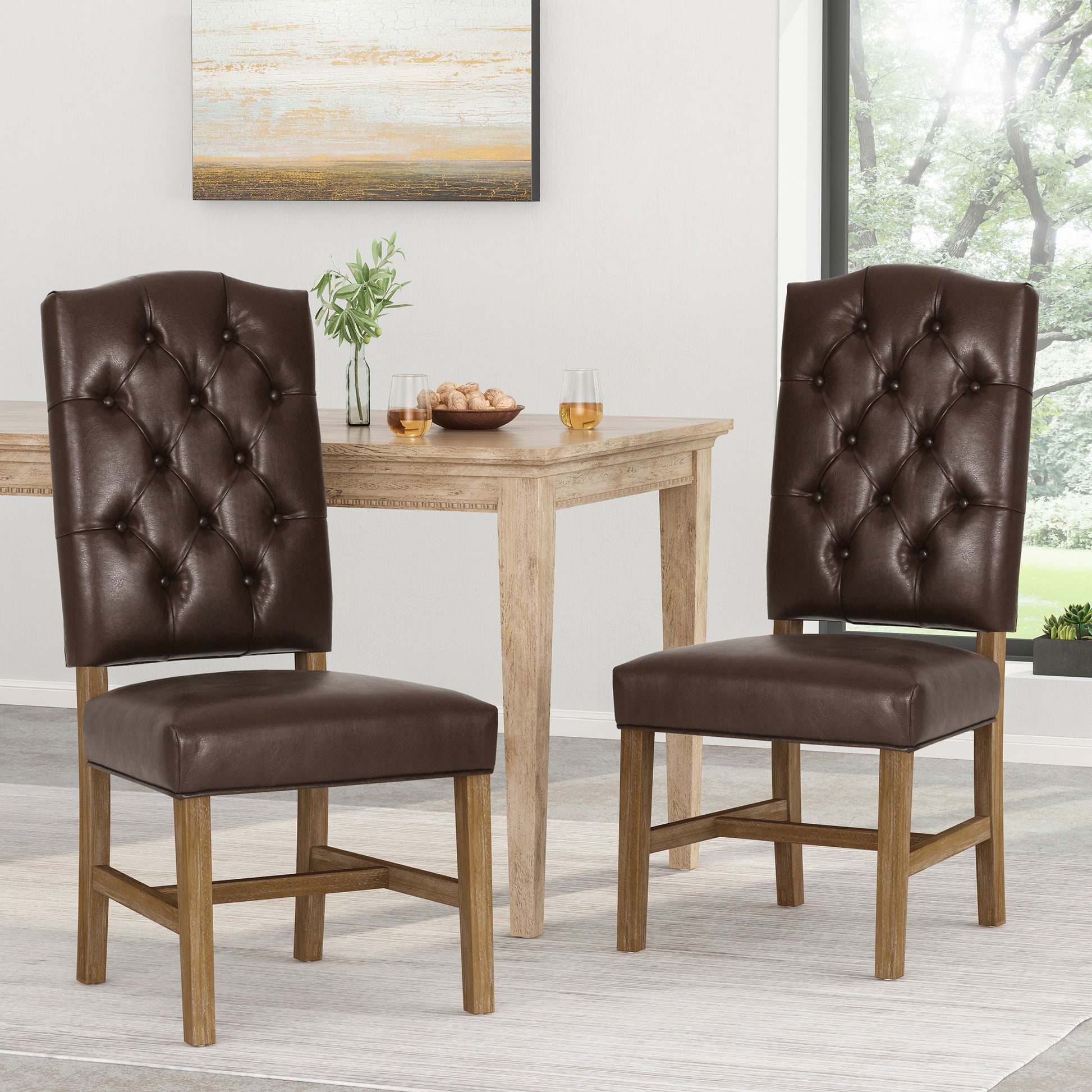 Elegant Dining Chair With Button Tufted Design