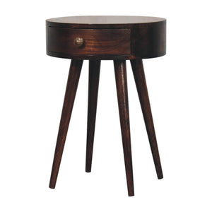 Circular Shaped Bedside Table - Walnut