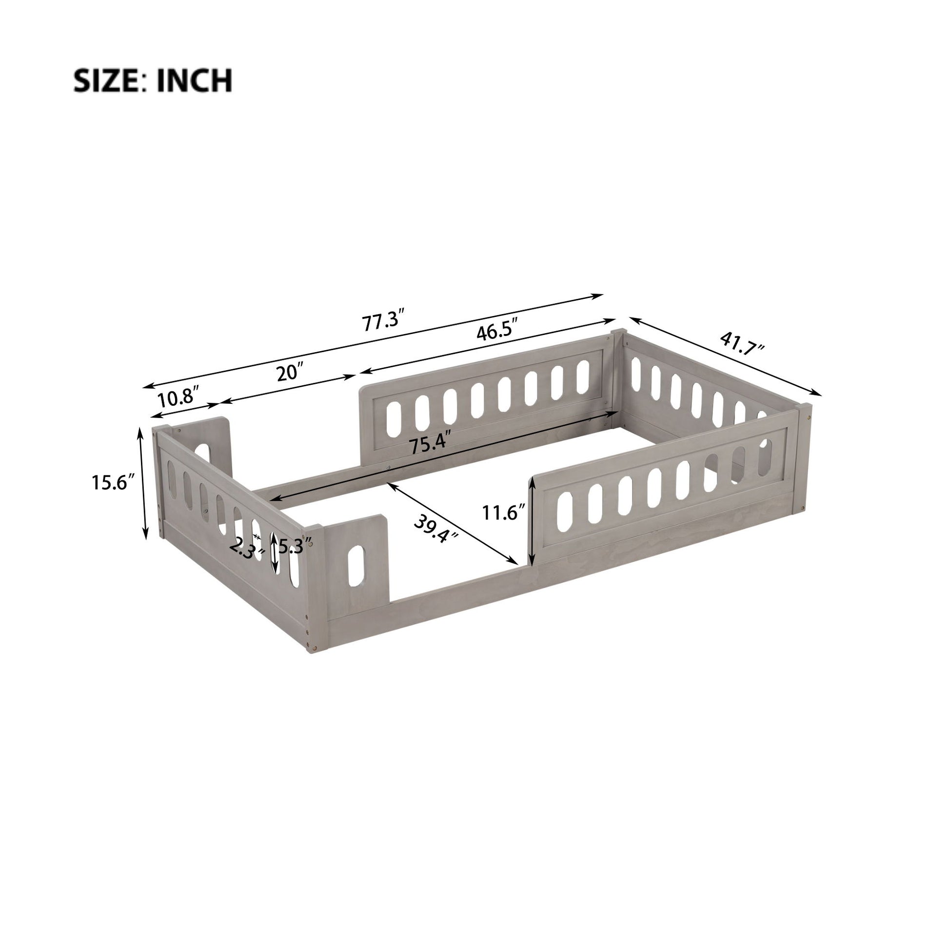 Platform Bed With Guardrail