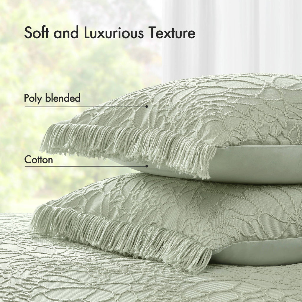 Willow - 3 Piece Queen Bedspread Set - Sage