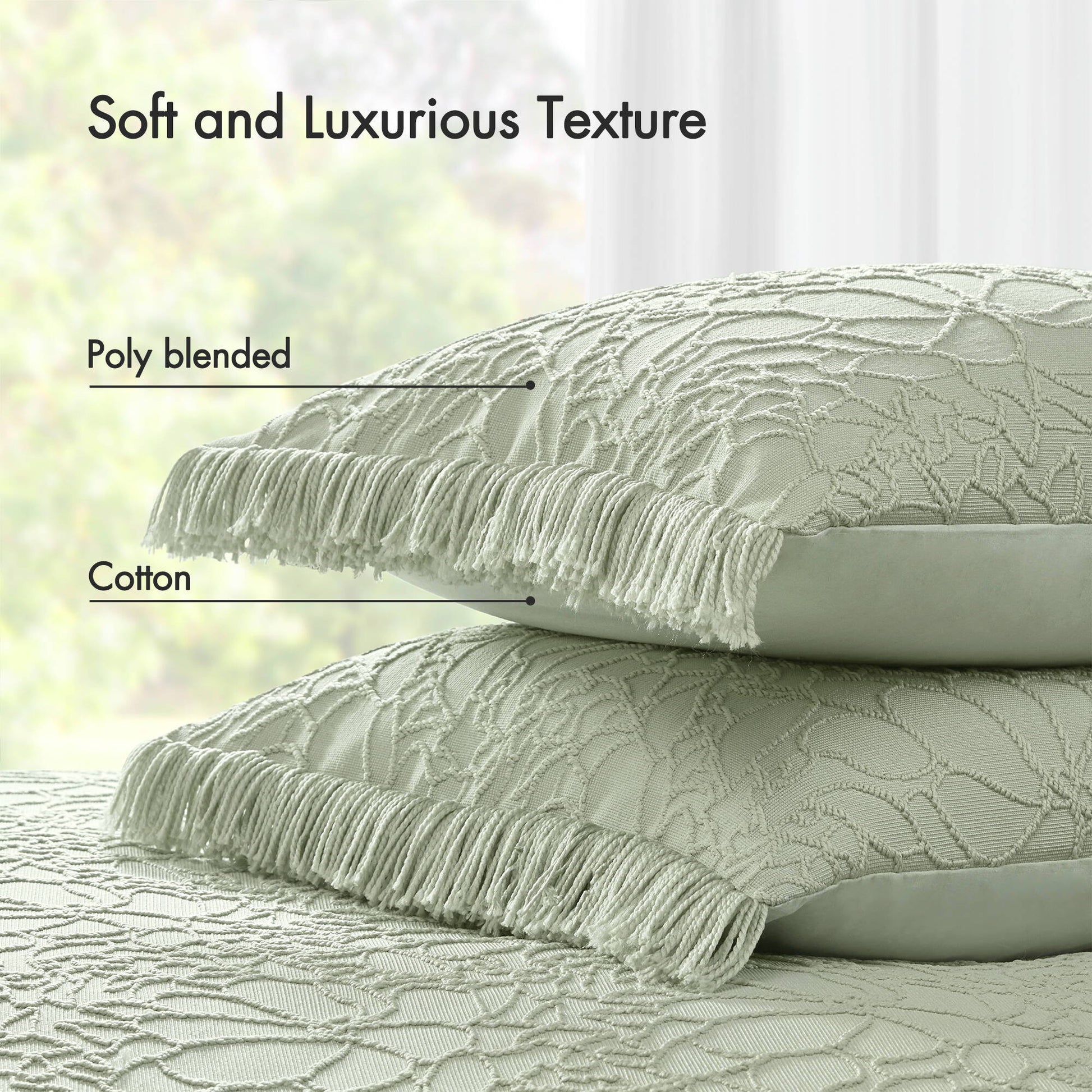Willow - 3 Piece King Bedspread Set - Sage