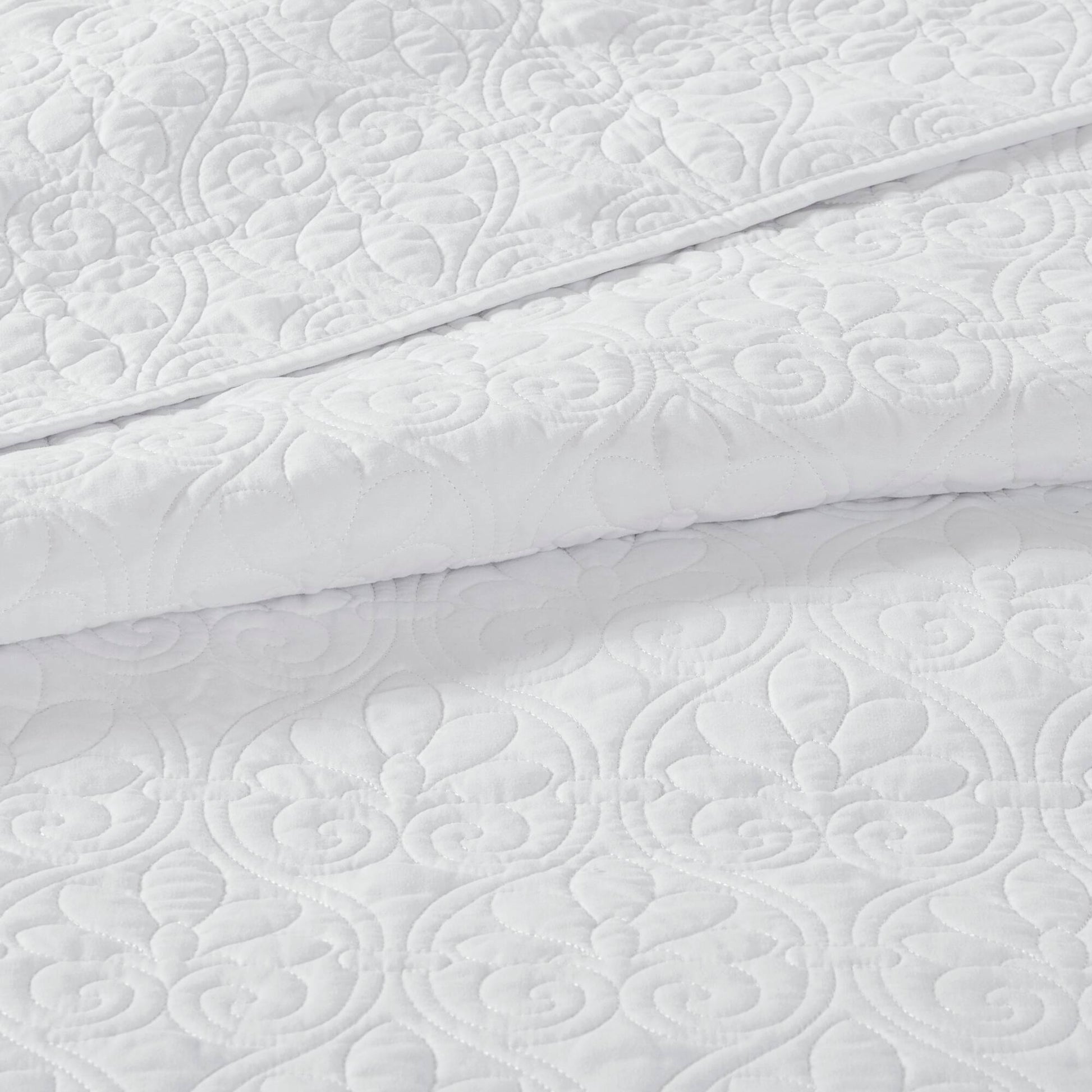 Quebec - Twin Reversible Bedspread Set - White