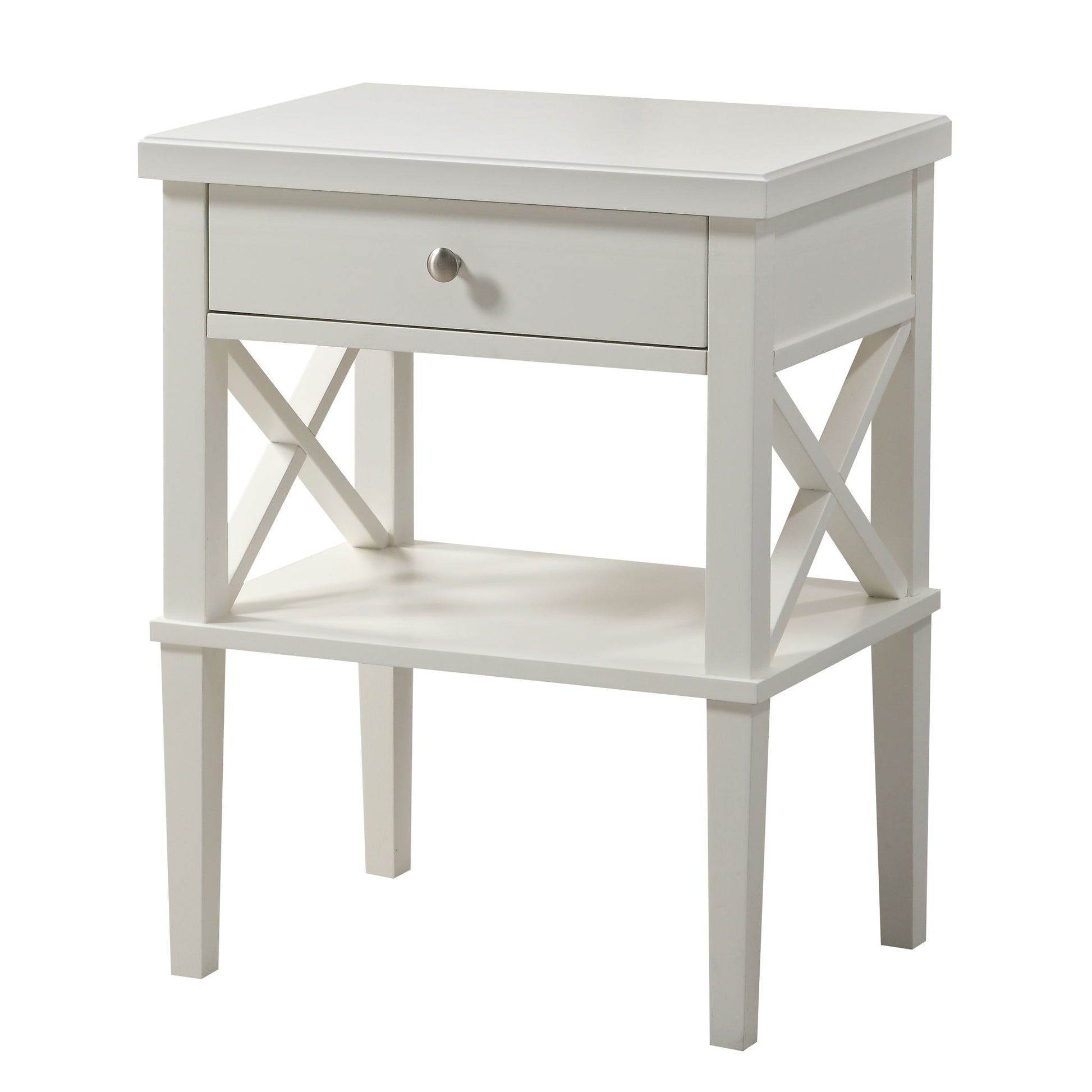 Madison - Nightstand With Open Shelf And Drawer And Decorative Side Panels