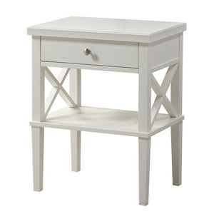 Madison - Nightstand With Open Shelf And Drawer And Decorative Side Panels