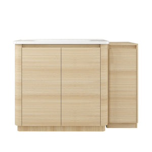 Freestanding Bathroom Vanity With Sink, 1 Small Storage Cabinet, Soft Close Door