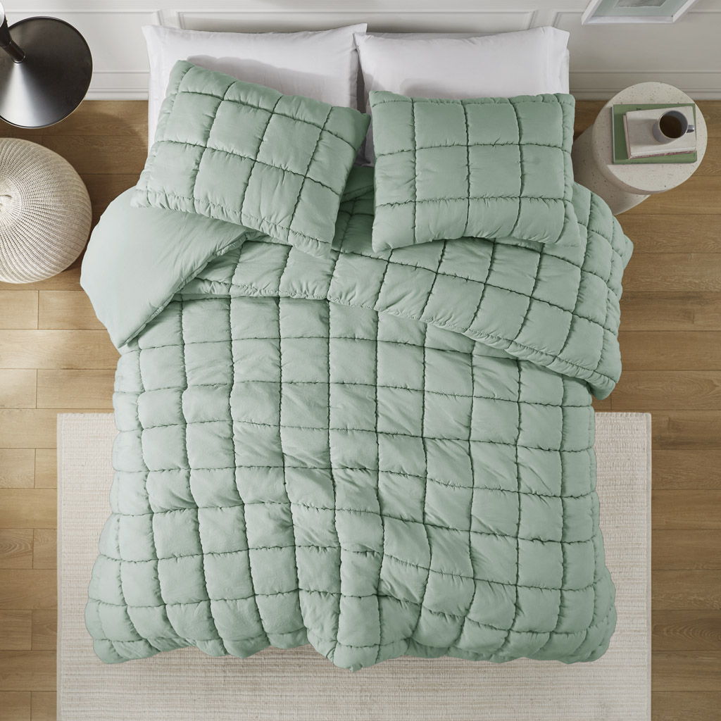 Dream Puff - Down Alternative Comforter Set - Green