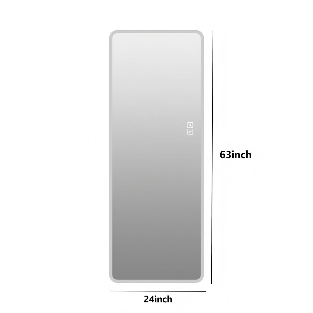 LED Full Length Mirror With Frosted Edge Lighting, 3 Color Temperatures