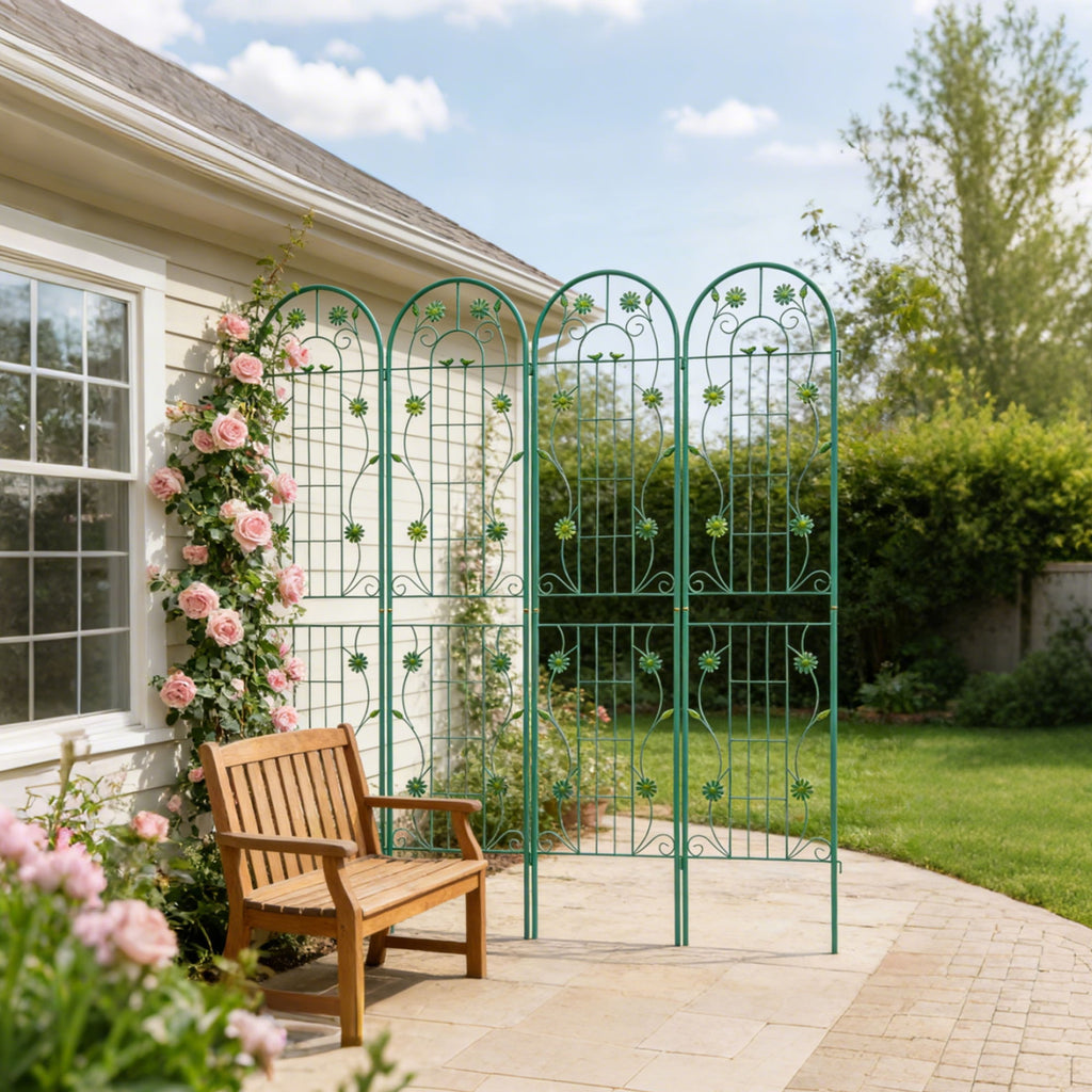 Metal Garden Trellis Rustproof Trellis For Climbing Plant Outdoor Flower Support