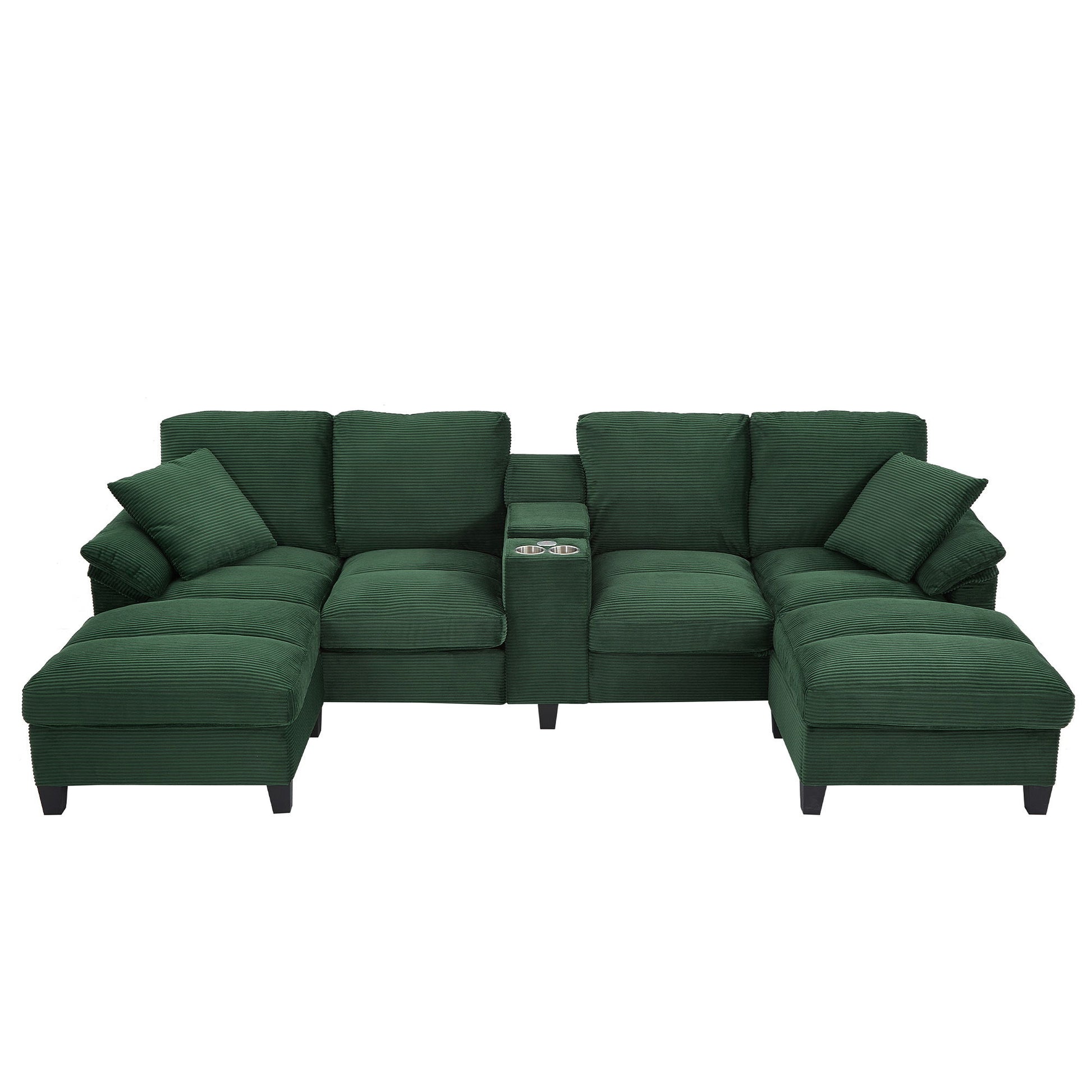 Modern U-Shaped Sectional Sofa With Storage Ottomans