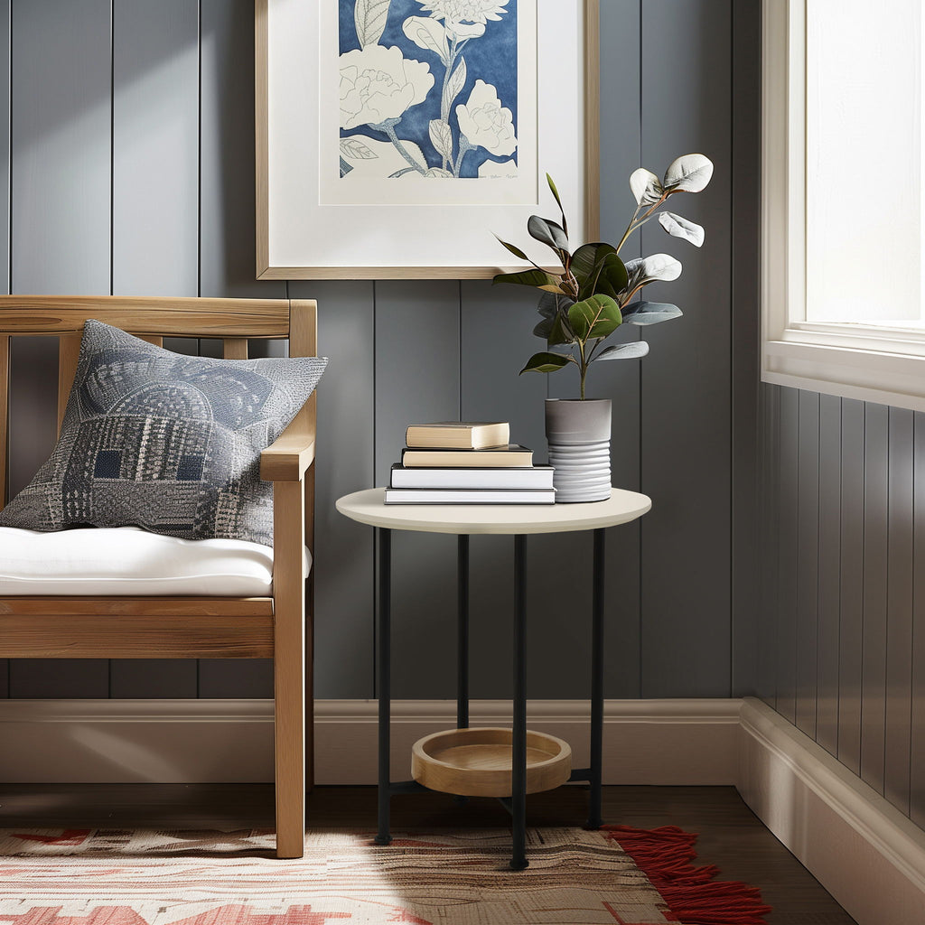 Beaumont - End Table - White / Natural