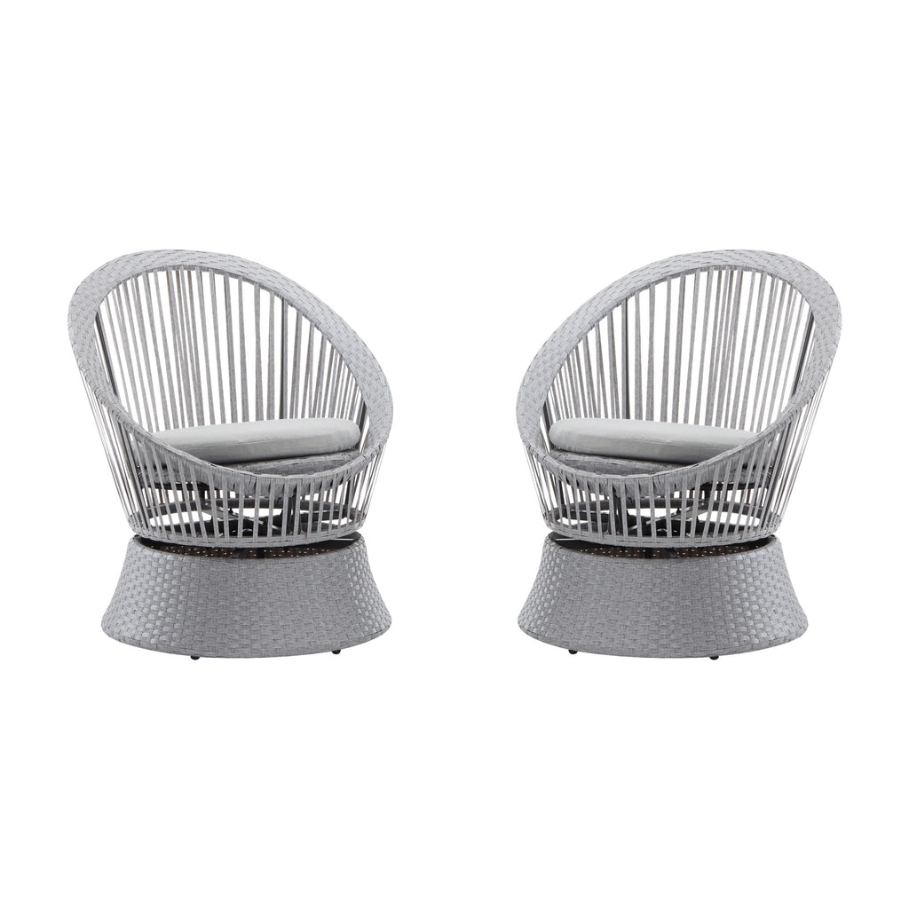 Modern Swivel Wicker Lounge Chair With Round Design