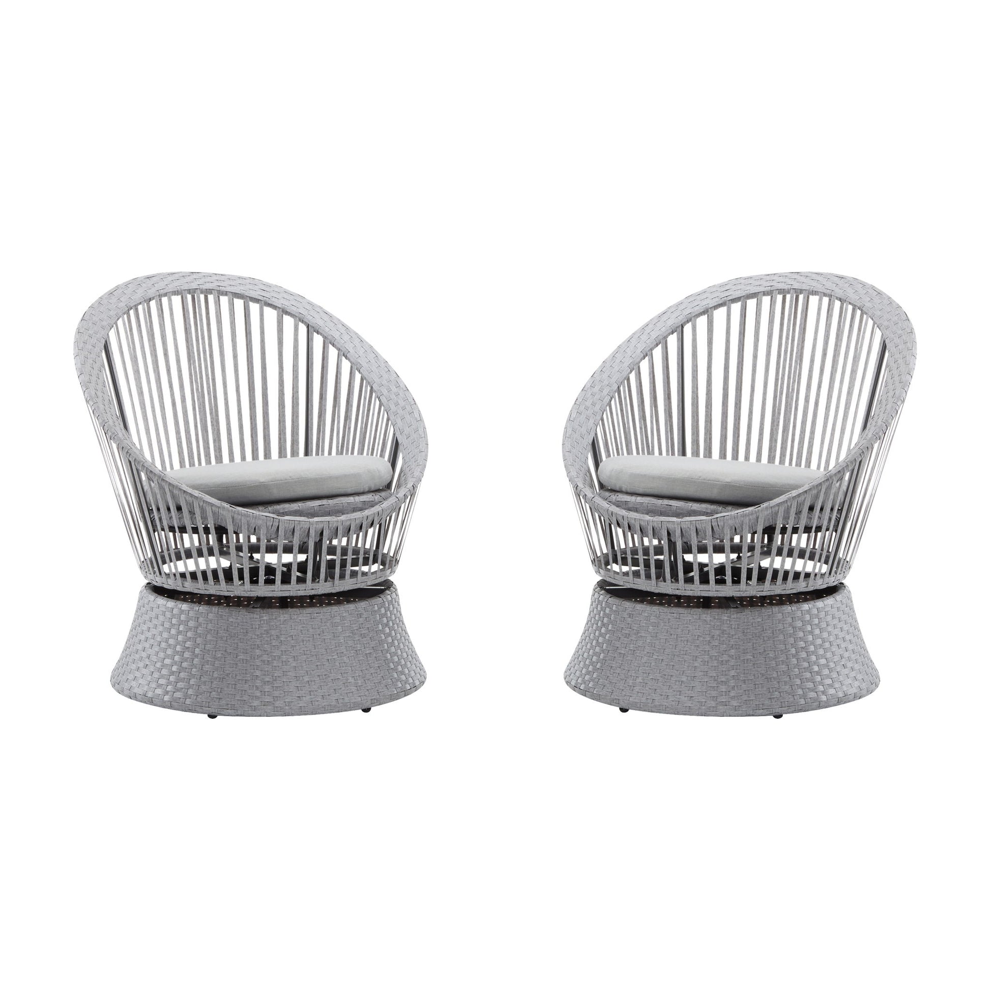 Modern Swivel Wicker Lounge Chair With Round Design