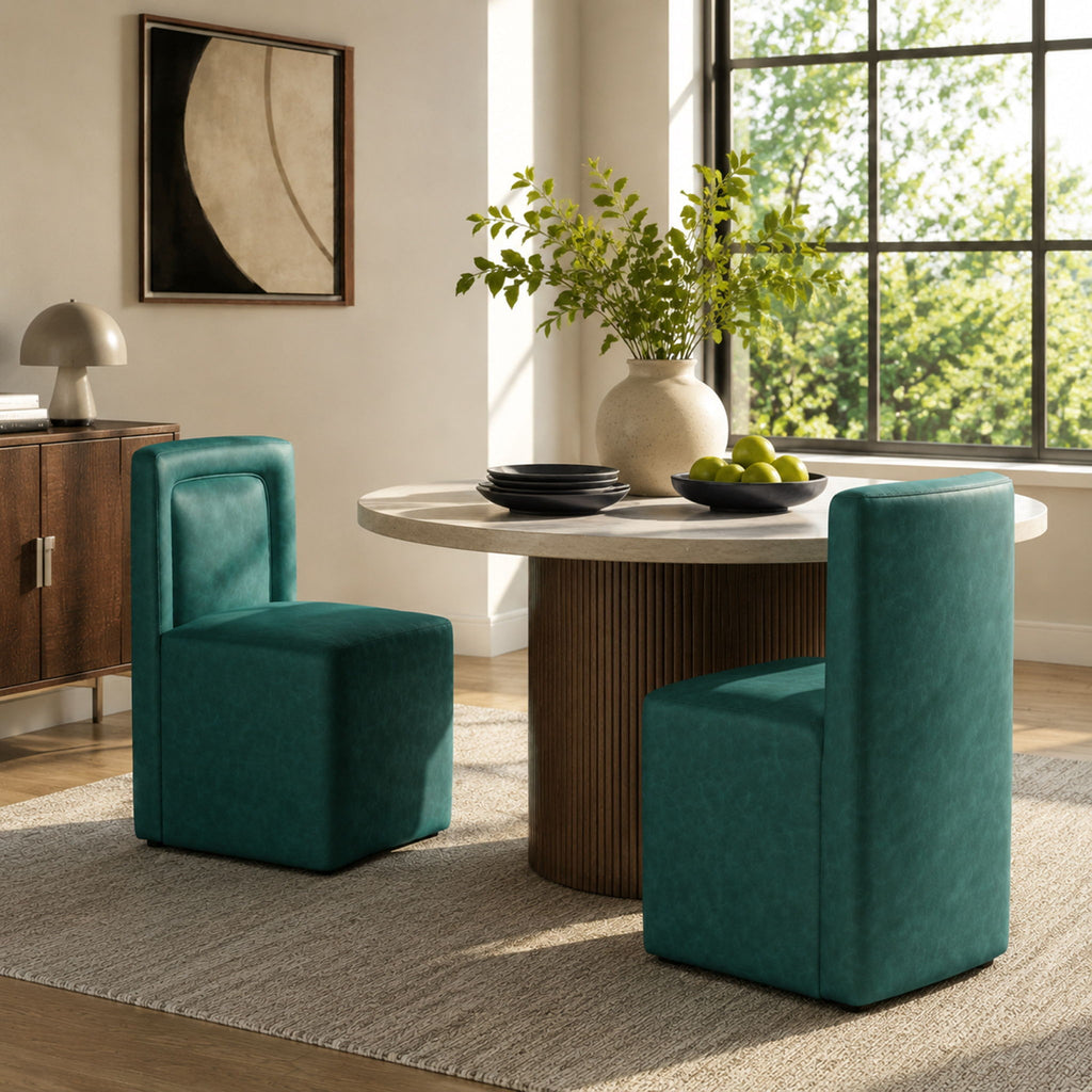 Vintage Upholstered Dining Chairs (Set of 2)