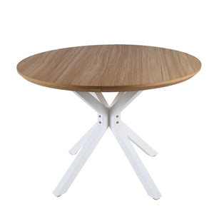 Pedestal Table For Living Room - White / Light Oak