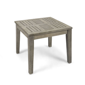 Dexterity - Outdoor Square Side Table With Wood Frame - Gray